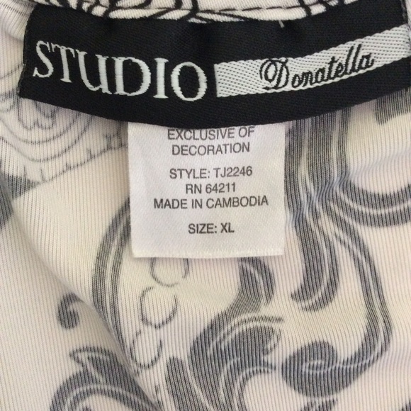 Studio Donatella Camisole Top Black/White Paisley - Picture 4 of 5